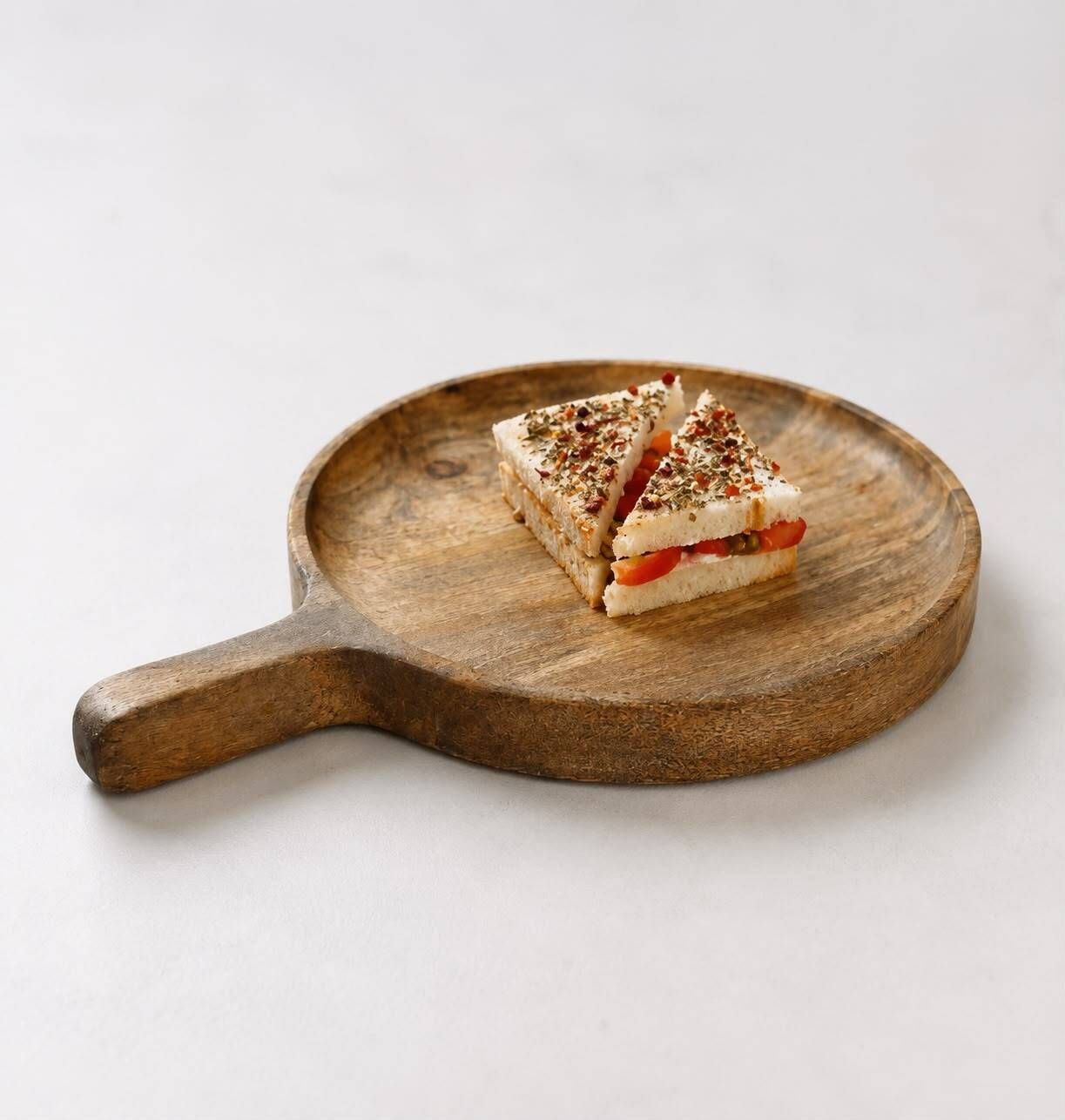 Rustic Round Wooden Serving & Cutting Board with Handle Tray Serving Set-image-19