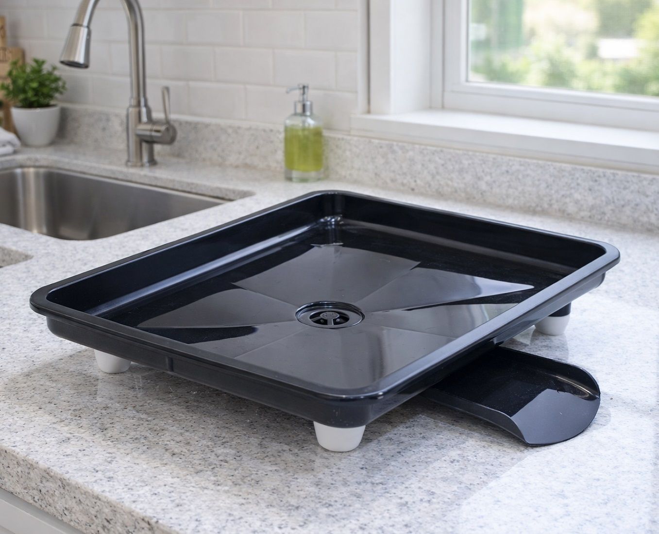 smartslide Dish Drainer Tray for Kitchen Utensil Drying Tray with Water Drainer Dish Rack Tray-picture-21