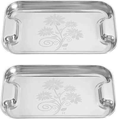 Stainless Steel Serving Tray Set Of 2 Tray-image-21