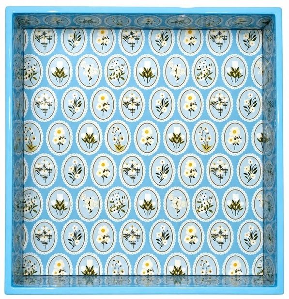 rehanacraft Blue Decorative WoodenTray Tray-picture-27