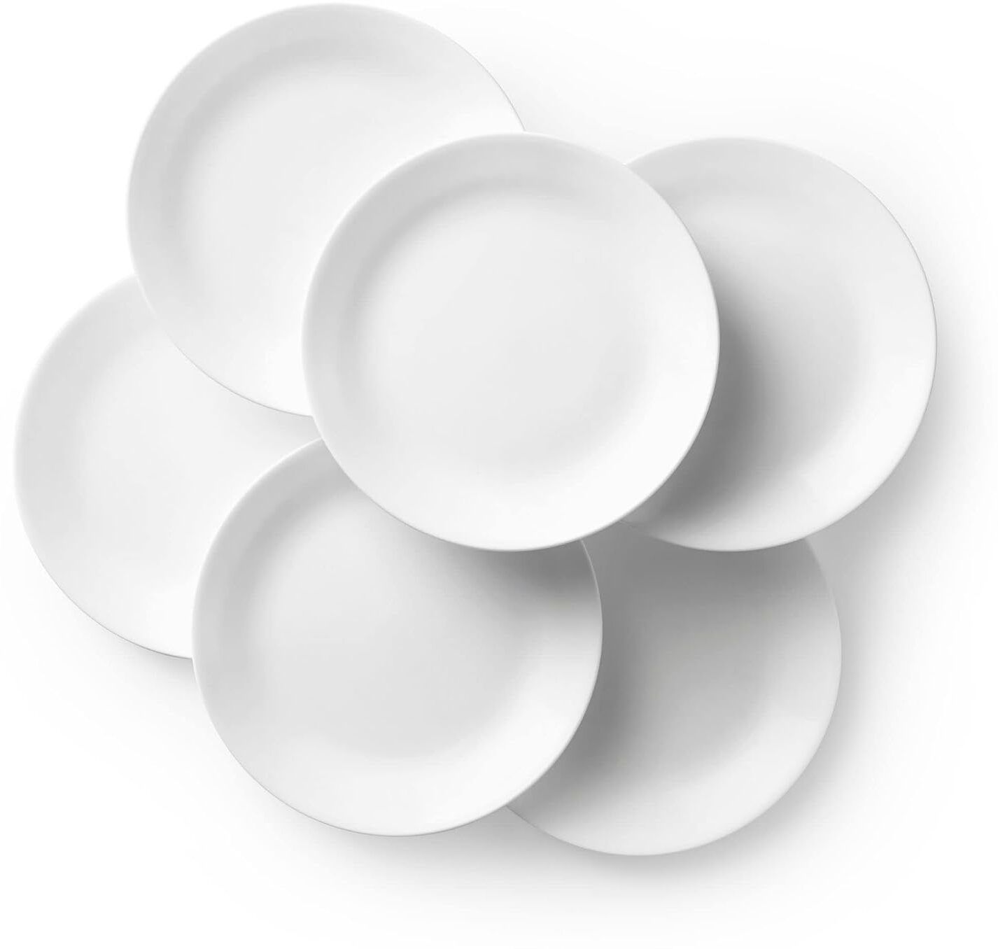 Cosmo Collection, Opal Glass Full Plate Set 11" 6 pcs, Plainware, White NEW Dinner Plate-image-33
