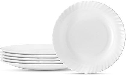 Opalware Plain Glass Classique Collection Full Plate Set, 10.5-inch White_New Dinner Plate-image-14