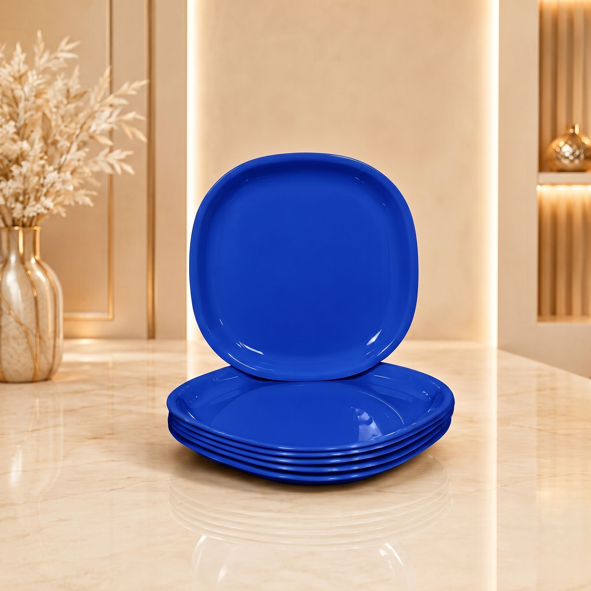 gulaab by gpe Strong Square Plastic Serving Plate 8 Inch Rice Plates-picture-13
