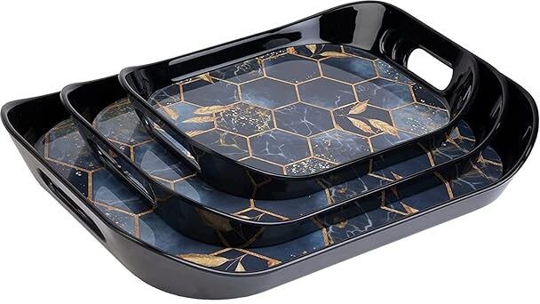 sorath Durable Plastic Serving Tray with Handles – Lightweight and Spill-Proof Tray-picture-26