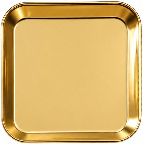 gyanadh Golden Stainless Steel Square Serving Tray Mirror Finish Decorative Plate Dinner Plate-picture-5