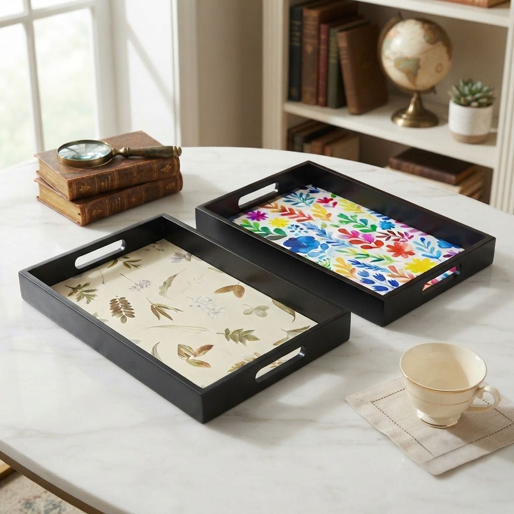 angira handicrafts Elegent Wooden serving tray AHS-4SER.TRAY04 Chip & Dip Tray-picture-42
