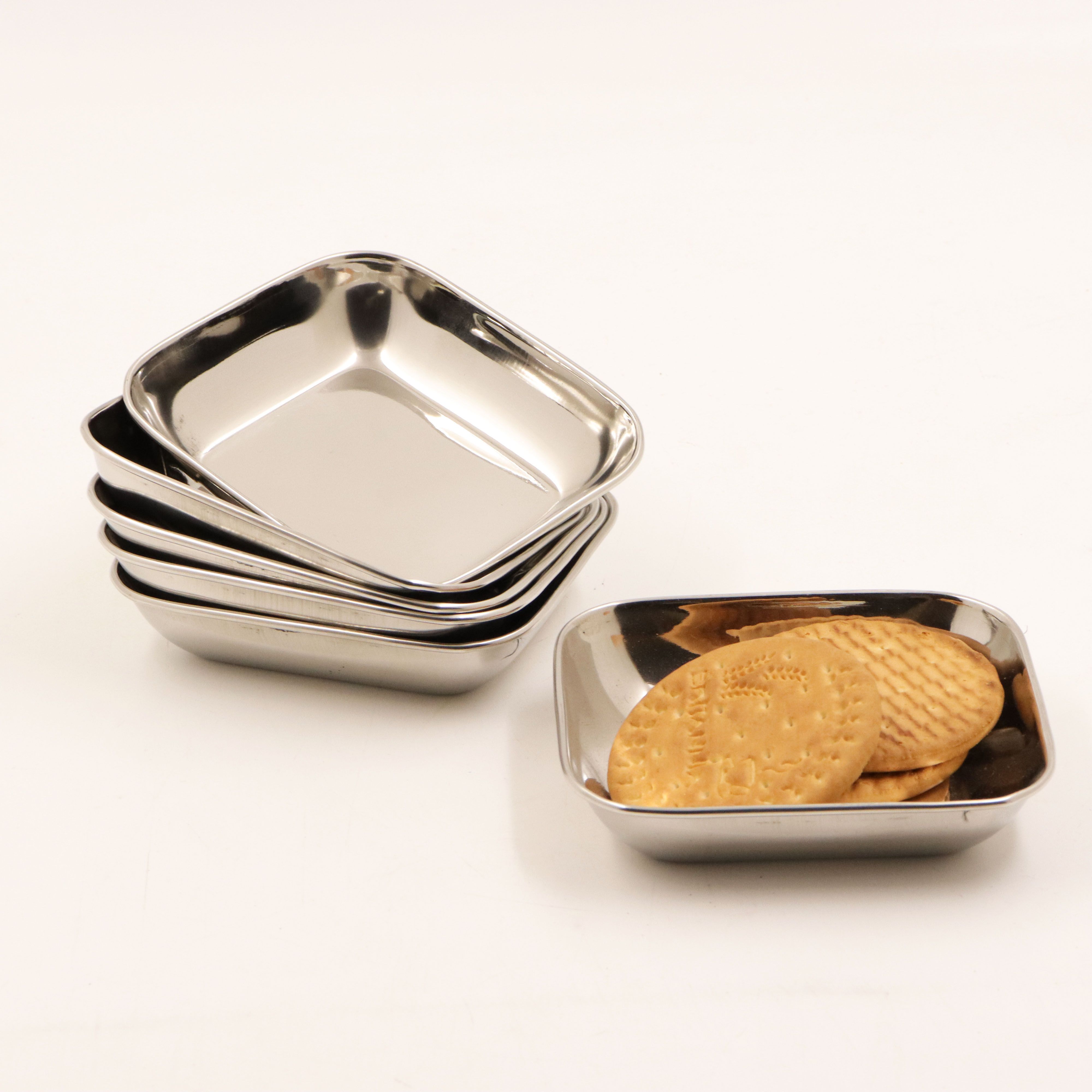 Spillbox Stainless Steel Halwa Plates- Rectangle Plate Quarter Plate-image-28