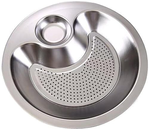 Momo Mania || Momo Dumpling Plate with chutney Space || Stainless Steel plates Sectioned Plate-image-46