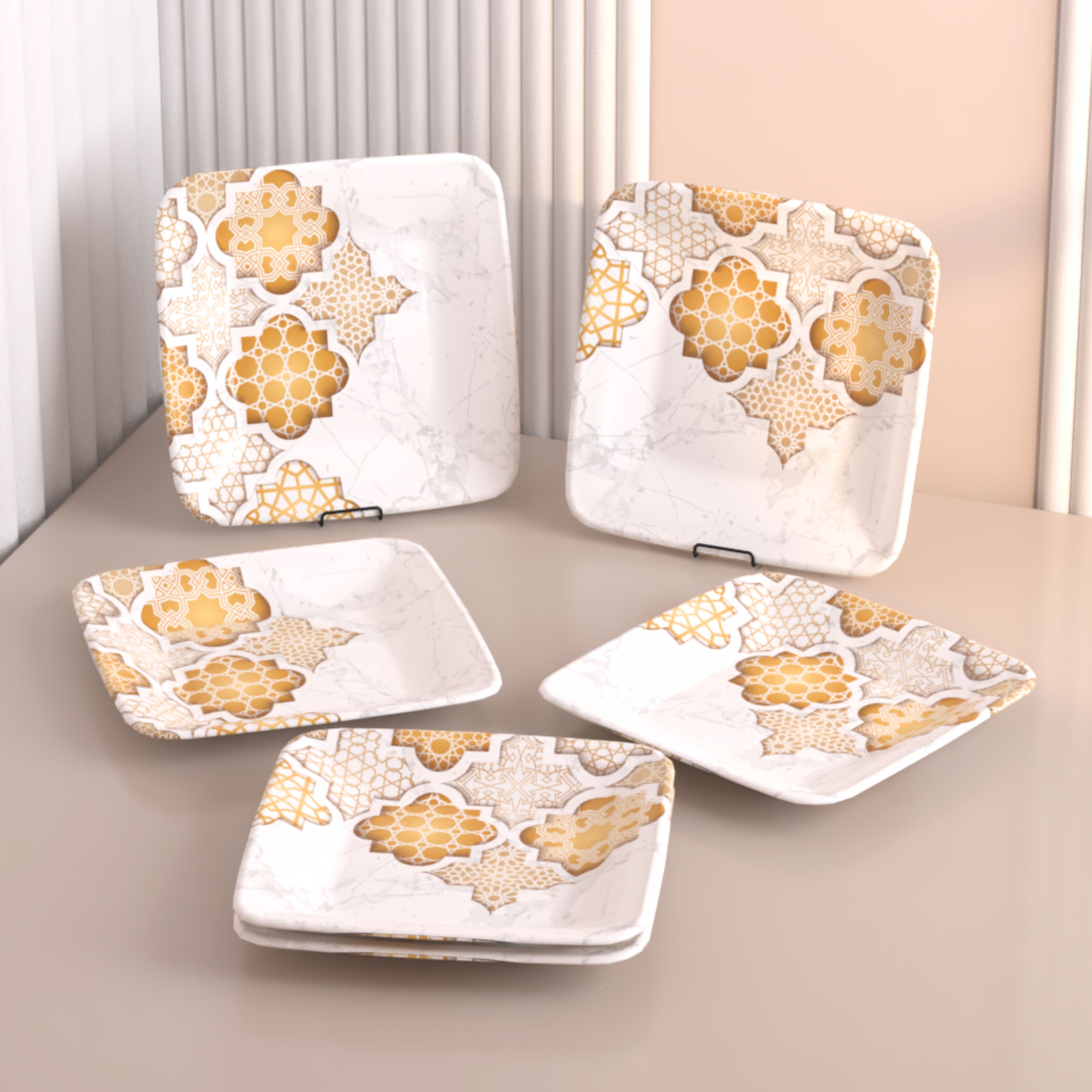Bliss Paradise Palms Melamin Side Plates Set for Serving Snacks, 7 Inches Quarter Plate-image-18