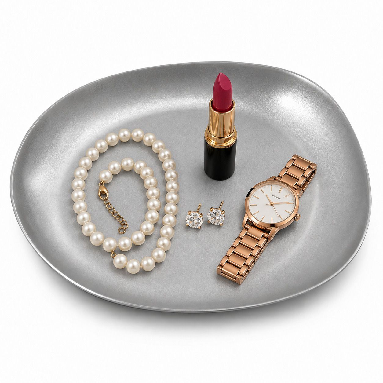Aluminum Oval Dinning Platter for Meals, Snacks Tabletop Use Jewellery Organizer Dinner Plate-image-26