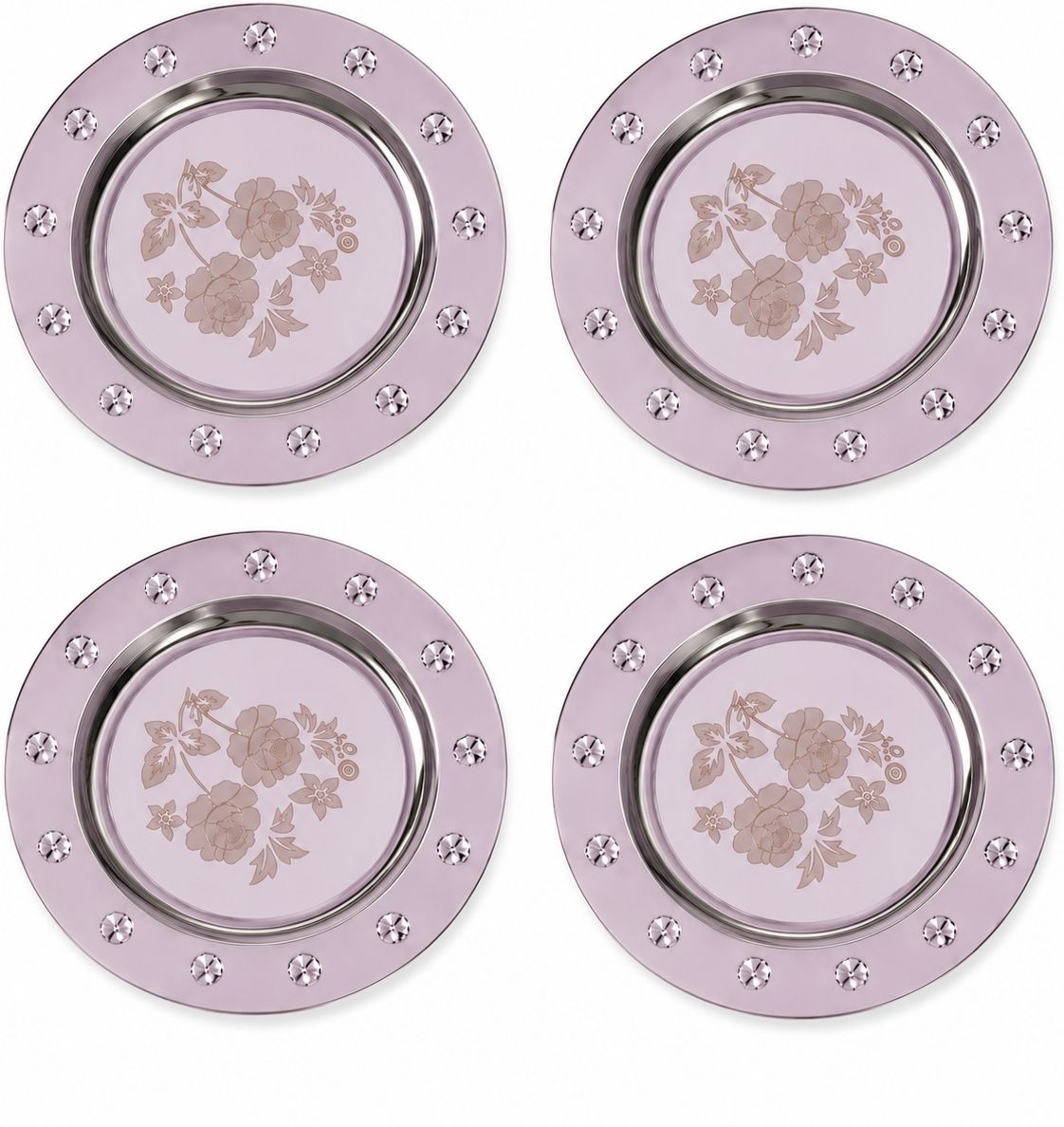 matking Pack of 4 Stainless Steel, Steel Plate Dinner Set-picture-32