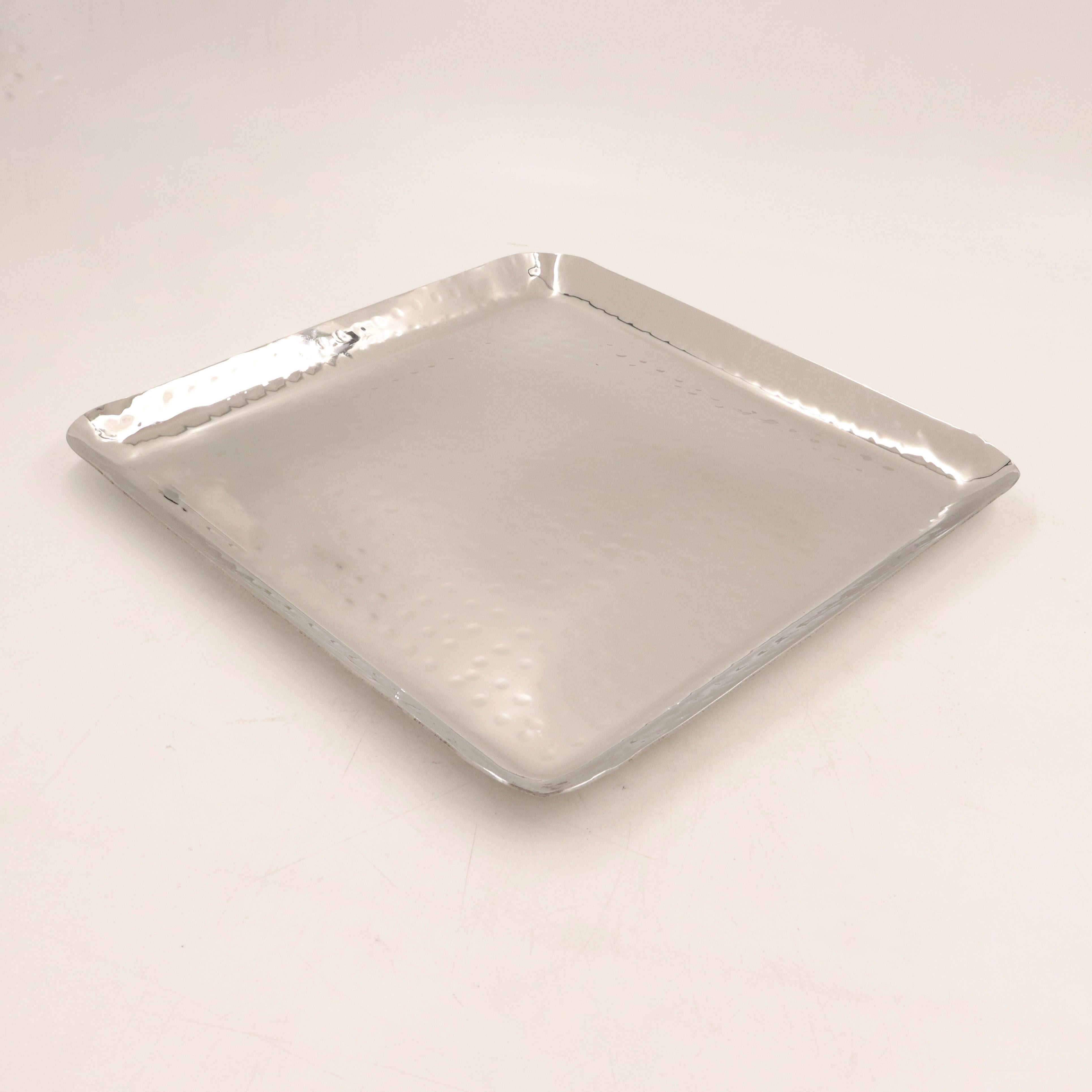 Steel Hammered SQ Serving Tray|Serve Plain Tray|Food Grade|Square Platter-Large Rice Plates-image-26