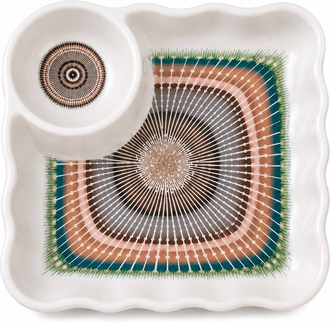 Multicolour Melamine Snacks Dip 6 Plates Chip & Dip Tray-image-45