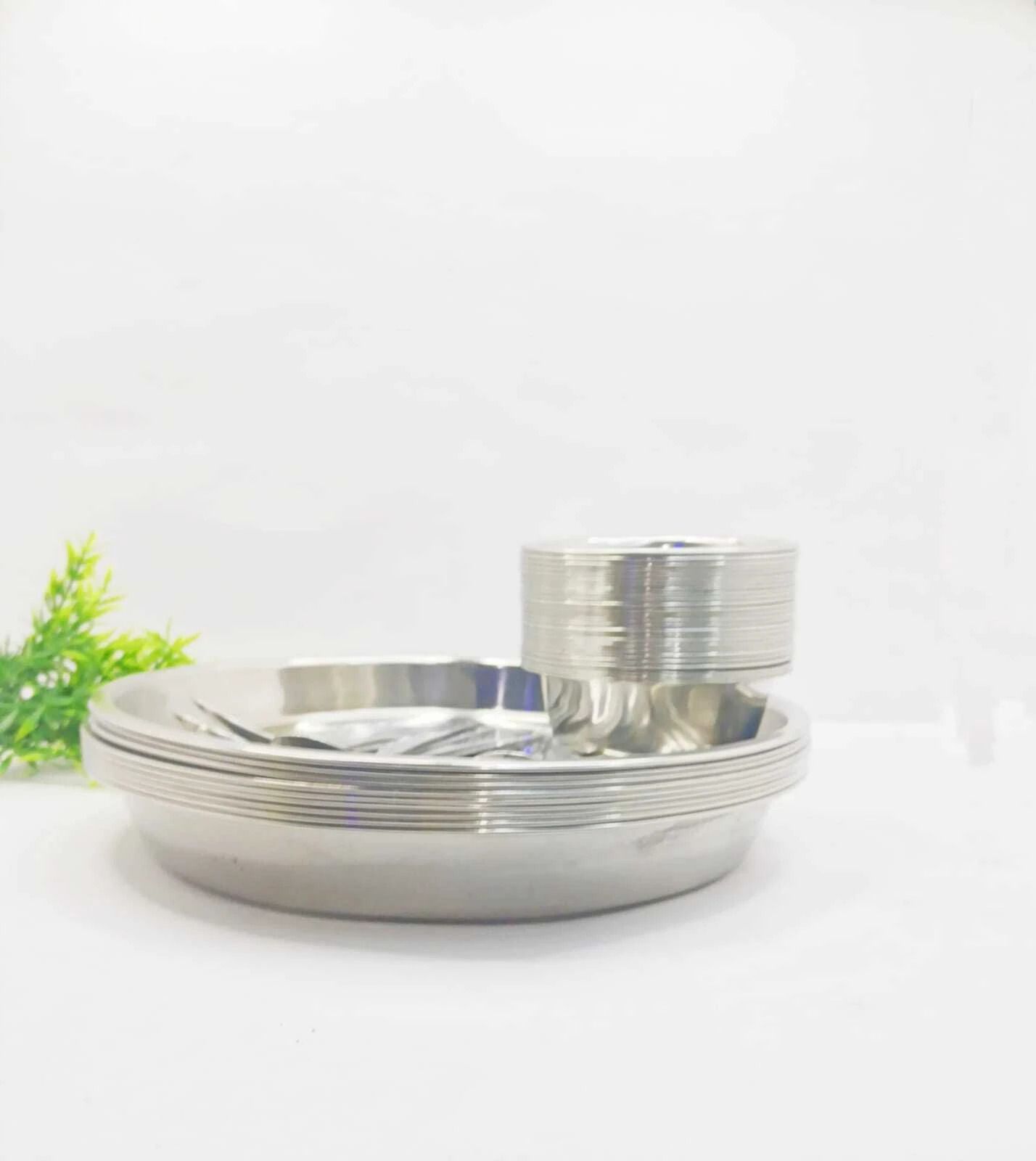 Steel Dinner Set 3 Plate 3 Bowl 3 Spoon Chip-Resistant & Light Weight & Gifting Dinner Plate-image-18