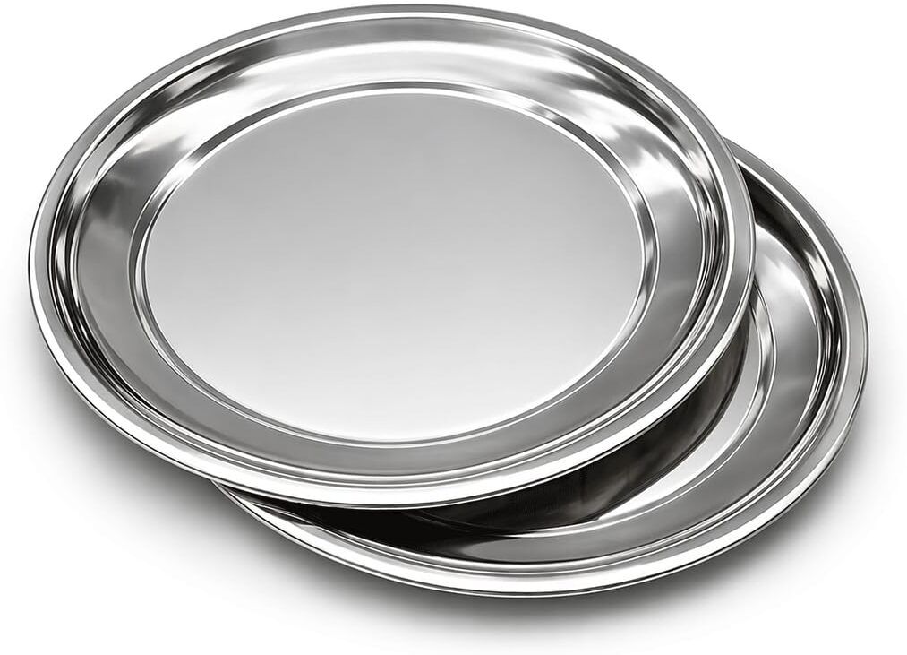 mikanix Stainless Steel Plates - Premium Mirror Finish Dinner Plate Dinner Plate-picture-13