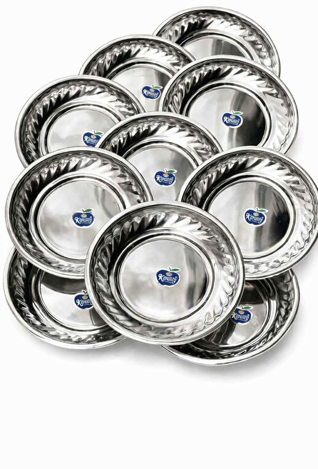 Premium Stainless Steel Dinner Plate Set of 10 (6.5 inch) Half Plate-image-33