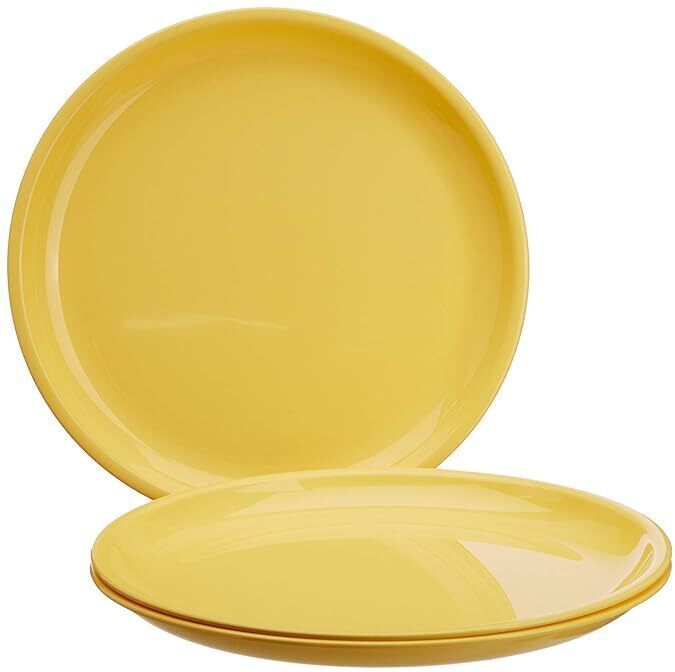 Gloss Finish Microwave Safe Full Plates For Home and Restaurant (28 cm) Yellow Dinner Plate-image-5