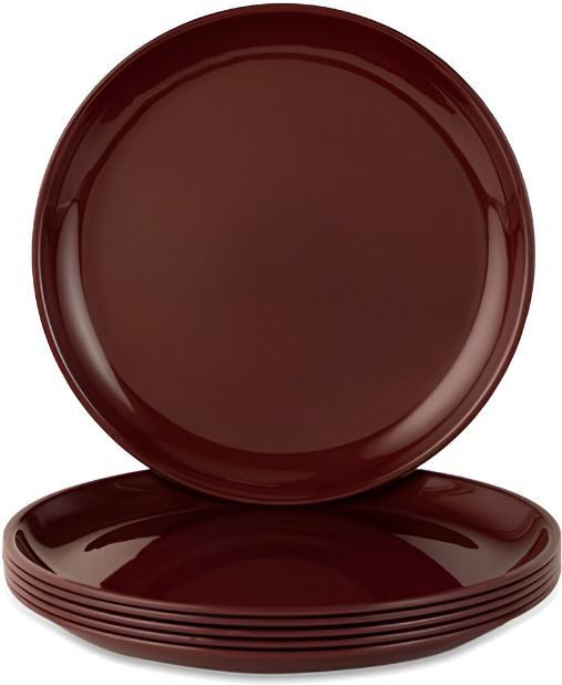Round Full Plate 11 Inch Brown Dinner Plate-image-42