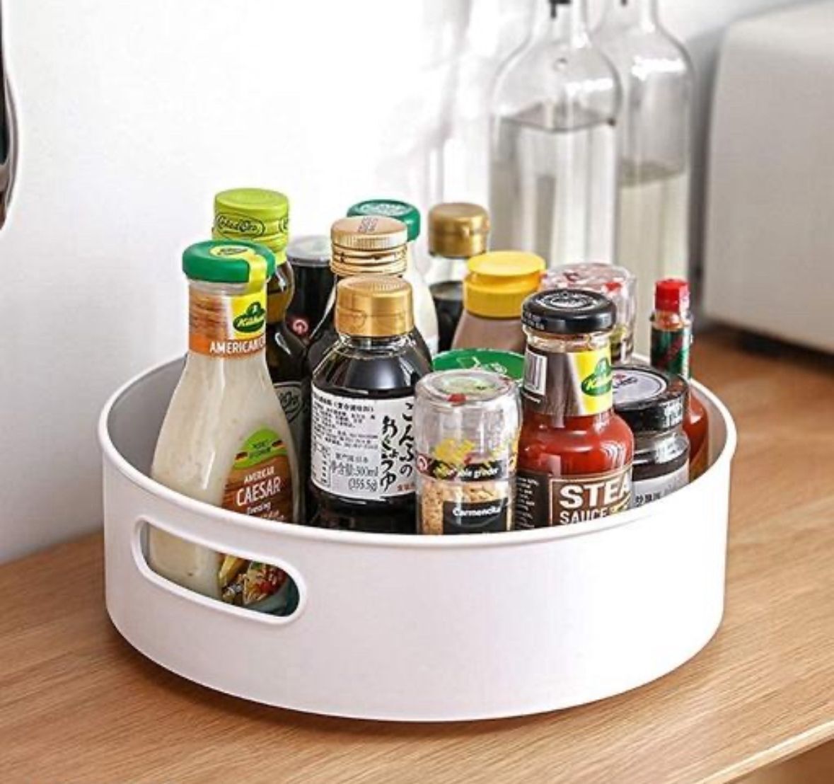 Containers Kitchen Rack Plastic Multi-Purpose 360°Rotating Organizer Tray Tray