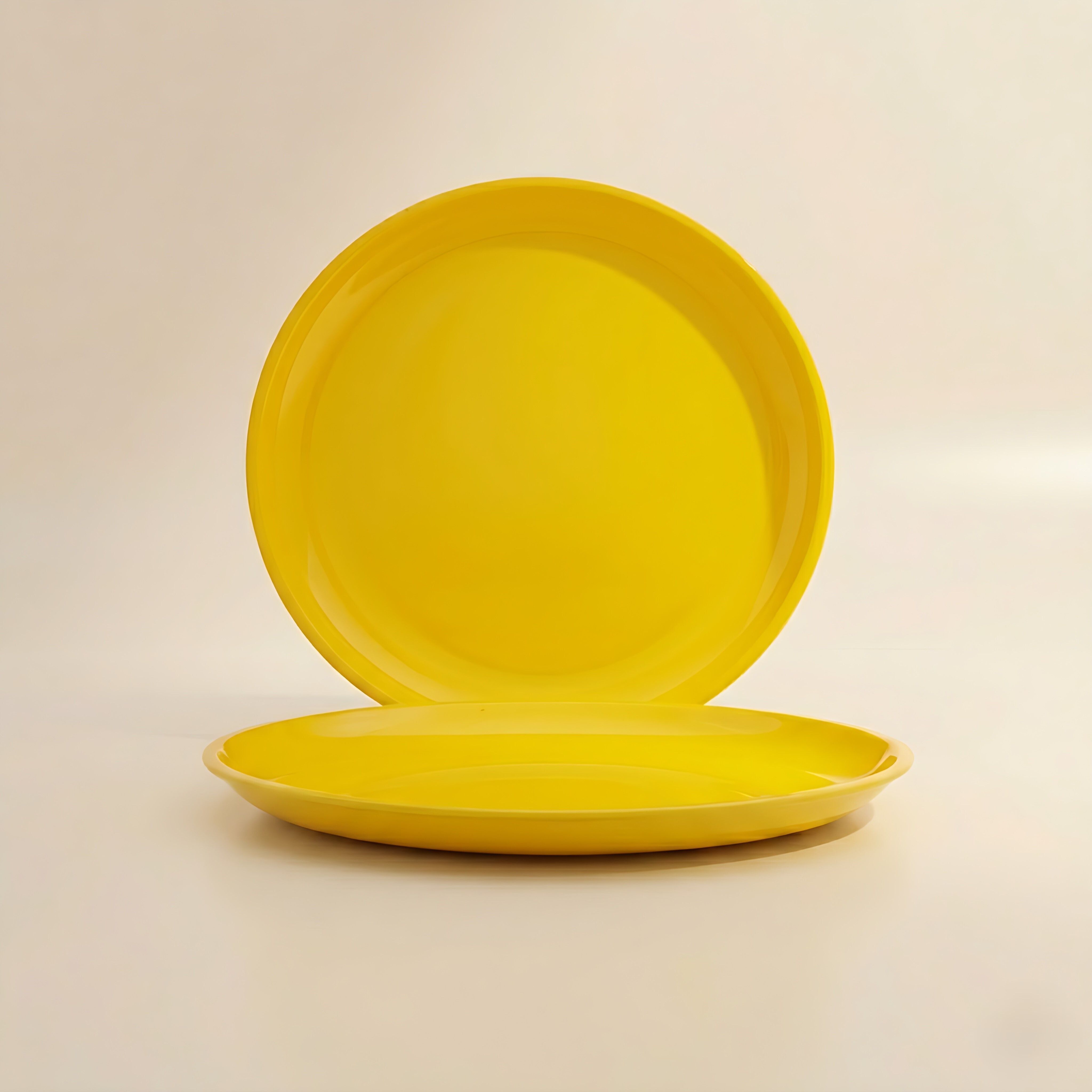 gepenterprises Yellow 11 Inch Round Plastic Dinner Plate-picture-46