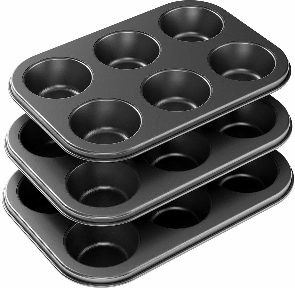 bakers cutlery 6 Slot CupCake, Muffin Trio Aluminium Carbon Steel, Baking Non-Stick Tray-picture-19