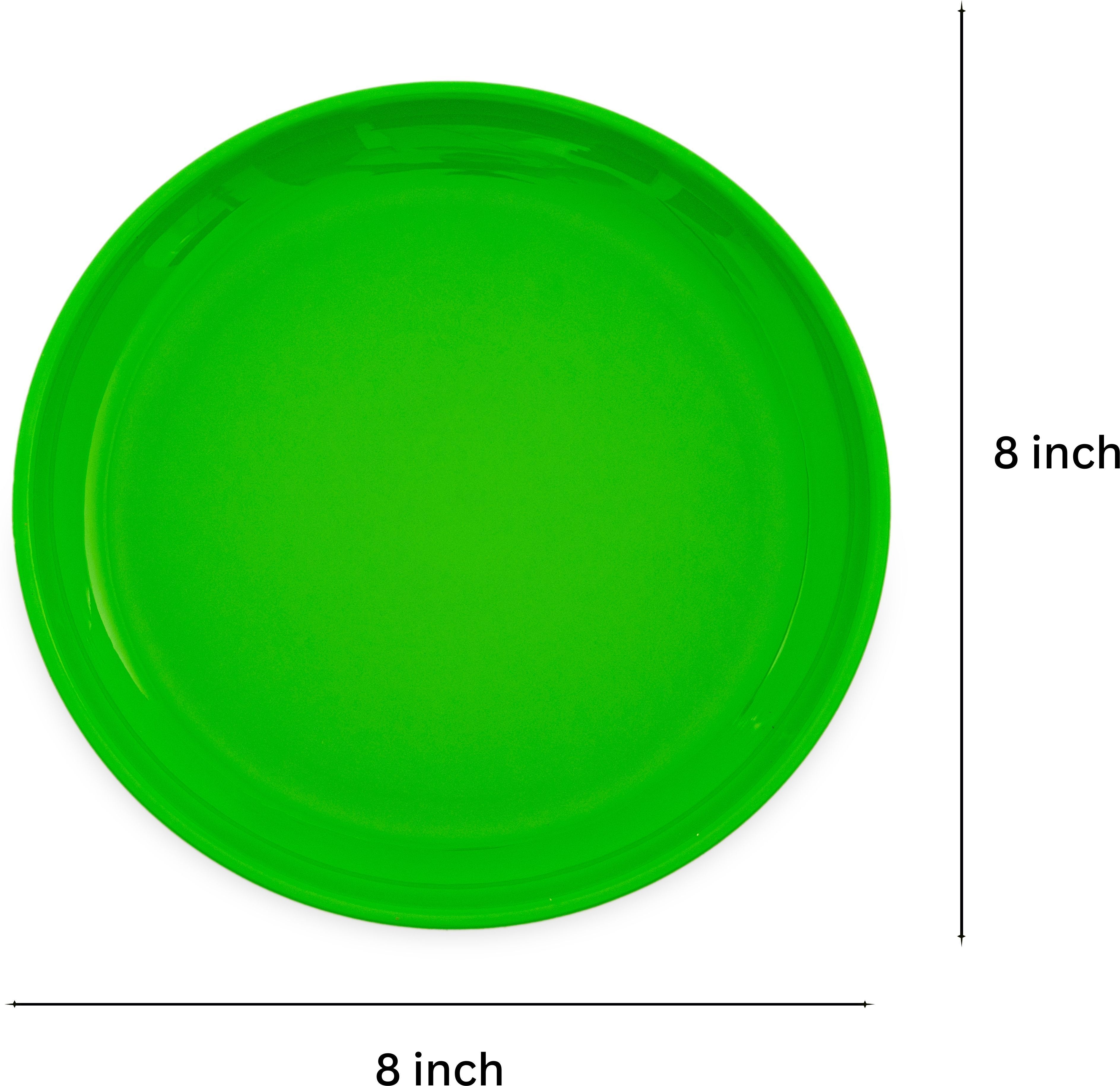 gepenterprises GULAAB' Plastic Plate GREEN -Set Of 06 | Safe Snack Small Meals Fast Food Quarter Plate-picture-36