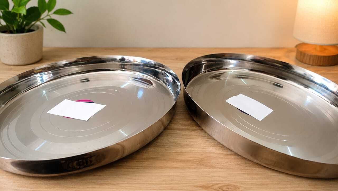 akshay stainless steel thali\plate ,dinner plate,lunch plate,size 26 cm pack of 2 Dinner Plate-picture-18