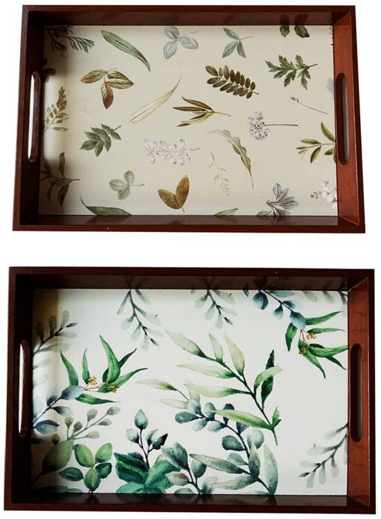 Wooden tray set of 2 with UV print|Serving Tray|Multipurpose Tray|AHS-T1189_14 Tray-image-49