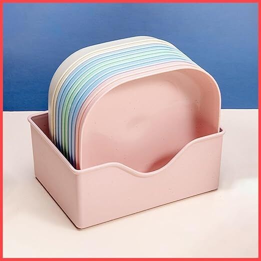 wolpin Square Plastic Dinner Plate Set (Set of 10 Pcs) Colorful Snacks/Breakfast Plate Dinner Plate-picture-27
