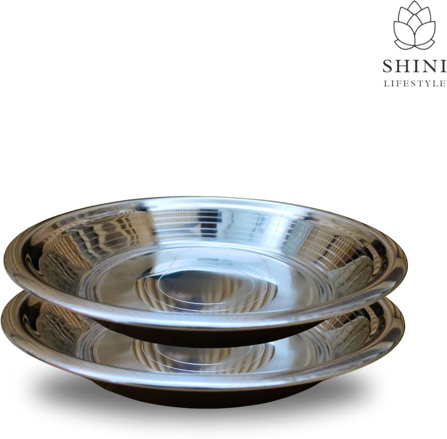 Stainless Steel Atta Parat,Mixing Bowl,Steel Paraat,Silver Parat (Dia-29cm,2pc) Paraat-image-42