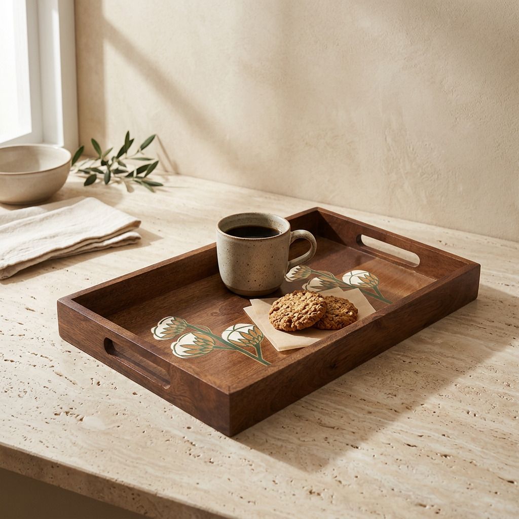 Handpainted Wooden Serving Tray Tray-image-44