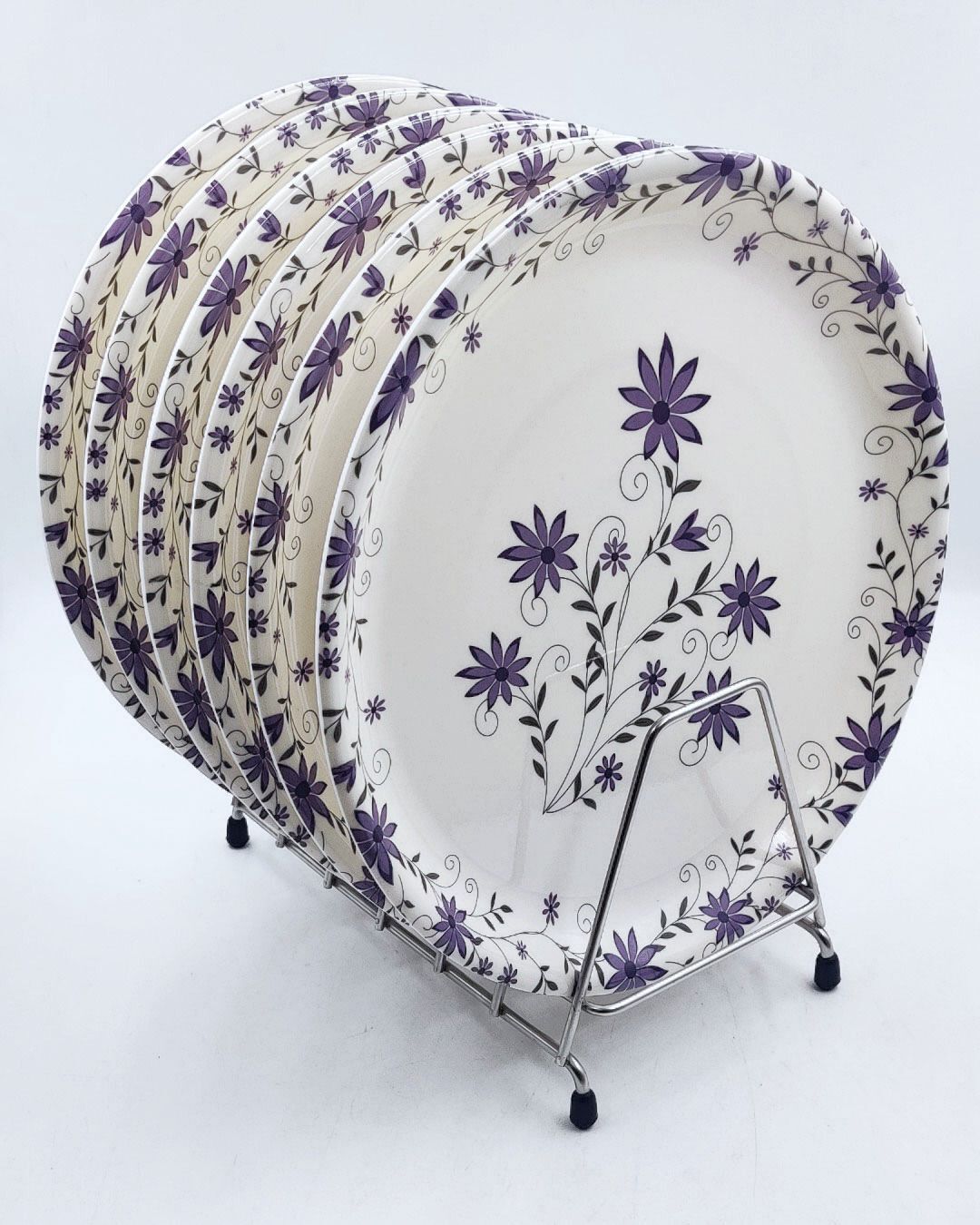 Melamine Dinner & Lunch Plate Round Floral Design Serving Plate Full 11 Inch_N Dinner Plate-image-42