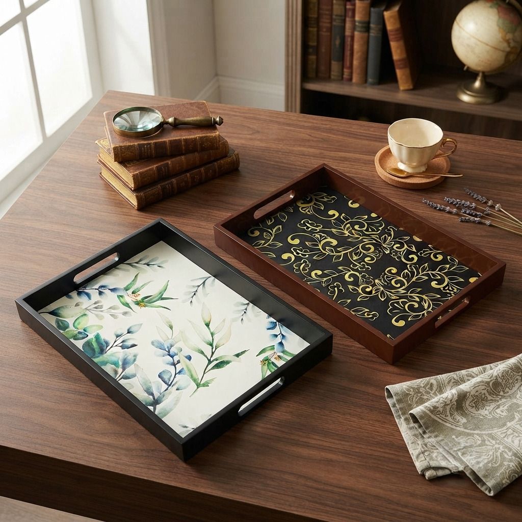 angira handicrafts Elegent Wooden serving tray AHS-4SER.TRAY27 Chip & Dip Tray-picture-45