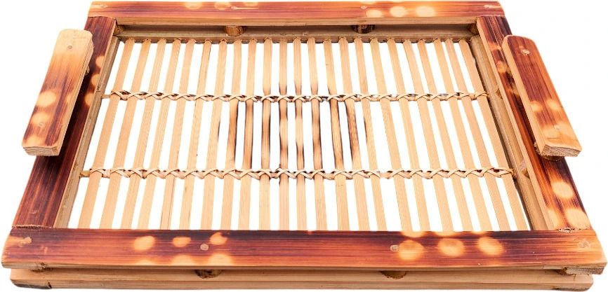 Handmade Bamboo Serving Tray With Handle | Hand Crafted Dining Serving (11 Inch) Tray-image-47