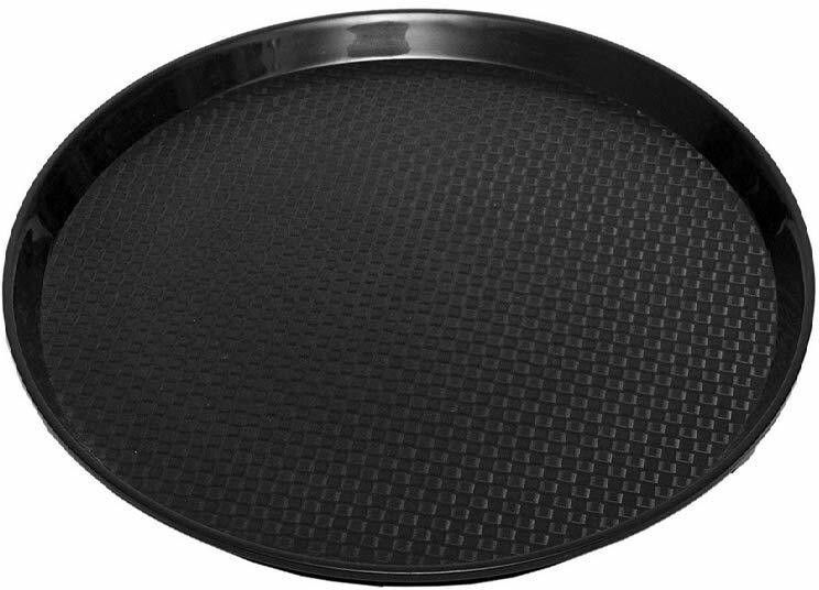 Unbreakable Round Plastic Serving Tray For Home and Restaurant (35 cm) Black Tray-image-6