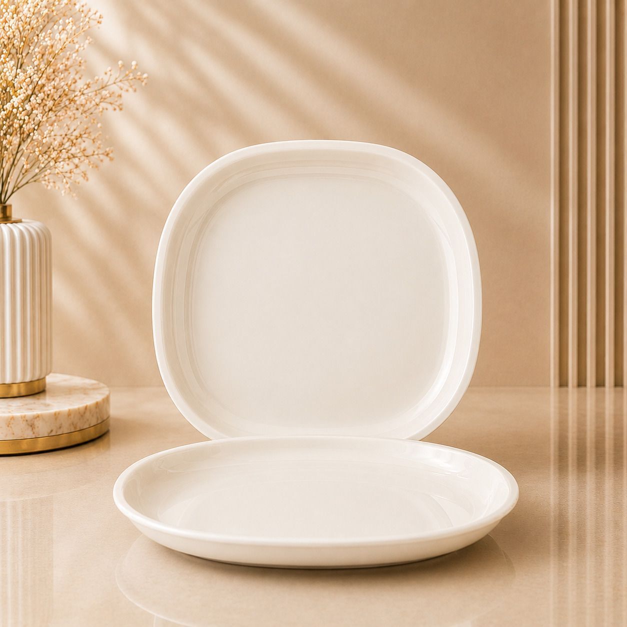 gepenterprises Off White 11 Inch Square Plastic Dinner Plate-picture-31
