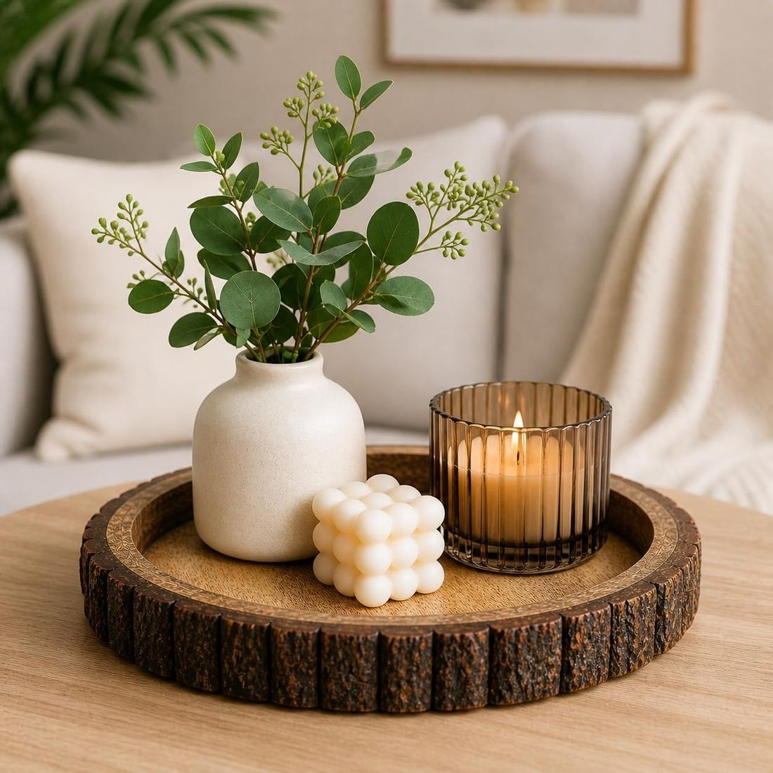 LE'SIJA DECORATIONS Wooden Tray for Decoration, Dining Room for Serving Tray Serving Set-picture-15