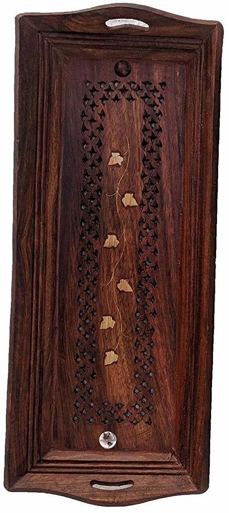 pahadi lala Pure Sheesam Wood Crafts Wooden Coffee Serving Tray Set of 1 Tray-picture-23