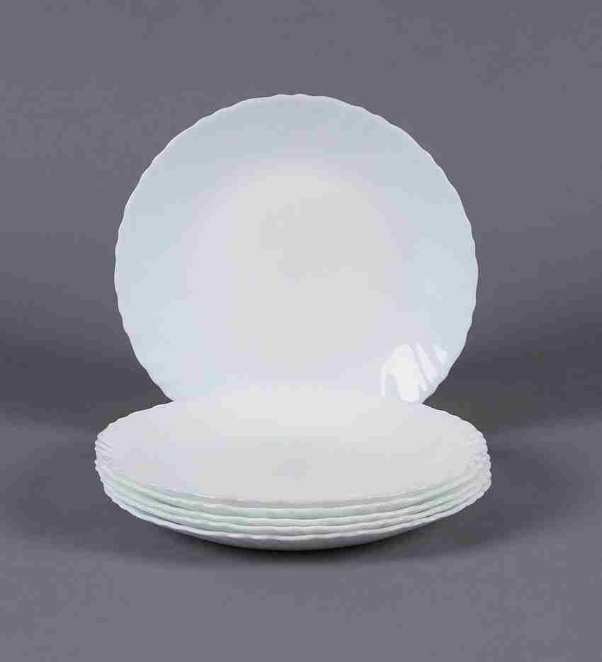 Diva Opalware Plain Glass Classique Collection Full Plate Set, 10-inch, 6 Piec Dinner Plate-image-49