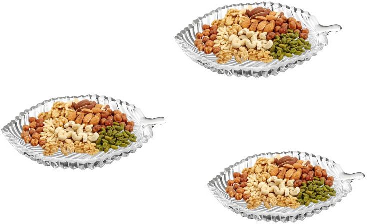 Small Beautiful Leaf Shape Glass Tray Plate for Serving Tray-image-7