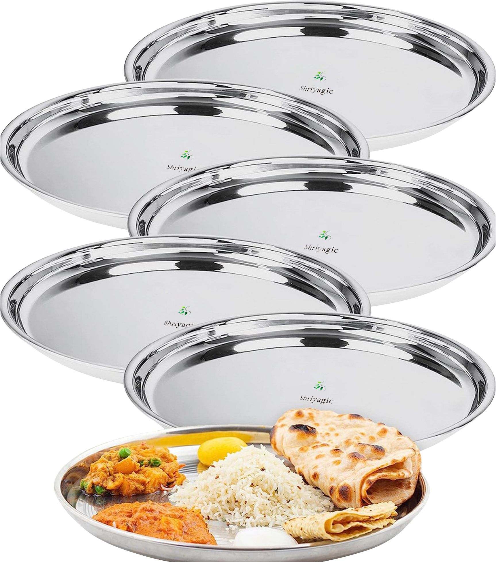 Stainless Steel Dinner Plate Set Of 6 Dinner Plate-image-46