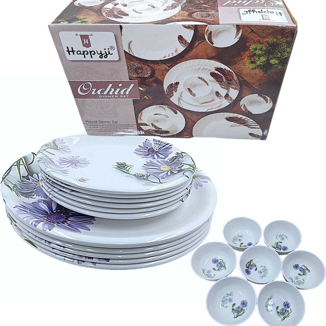 Gifting Melamine 11" Dinner Plate With 8" Snacks plate & Bowl Set Md-A84_New Dinner Plate-image-34