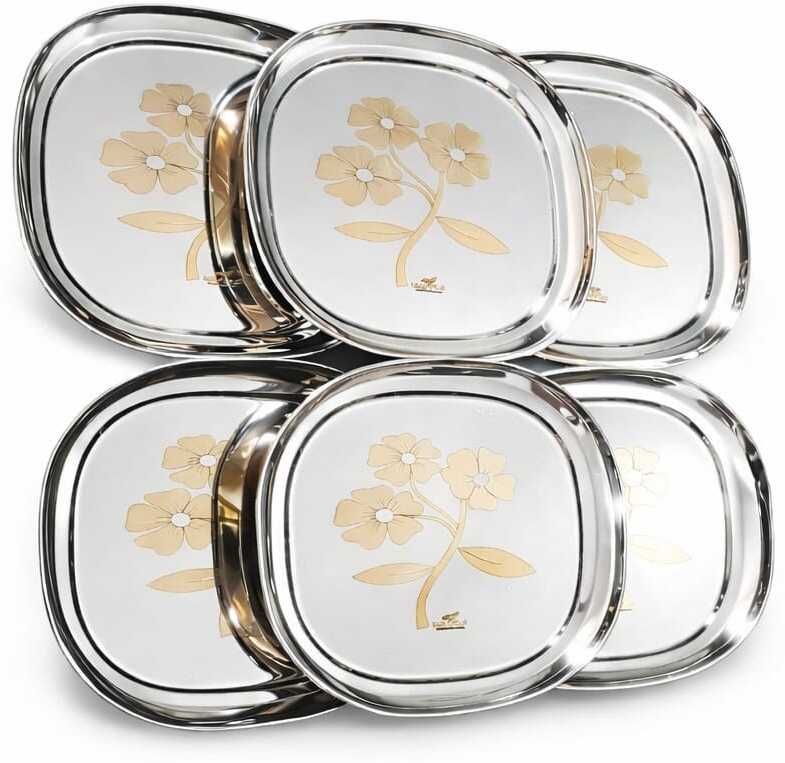 13 INCH FLORAL PRINTED SQUARE PLATE SET OF 6 I DINNER PLATE Dinner Plate-image-18