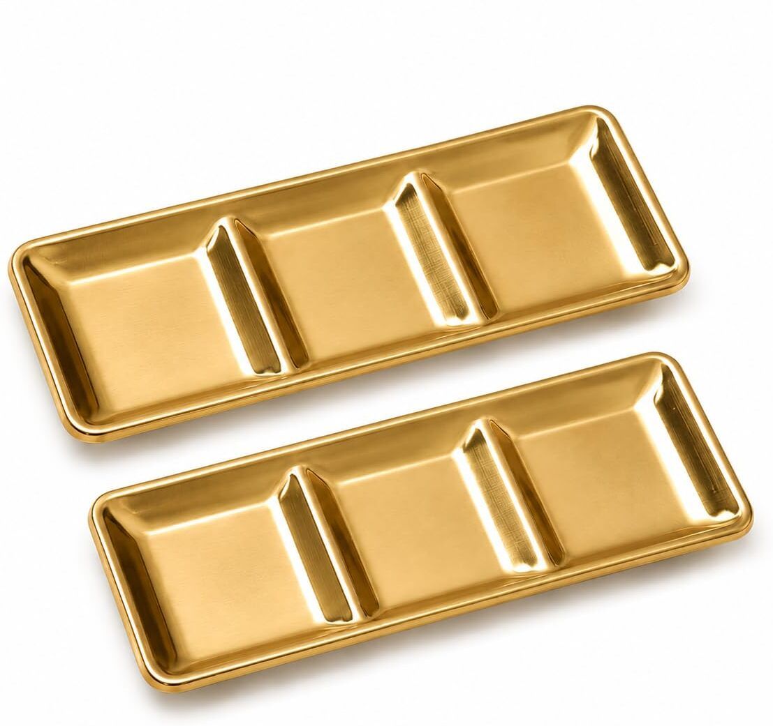 Stainless Steel Dipping Sauce Dish Set 2 Pcs Tray-image-10