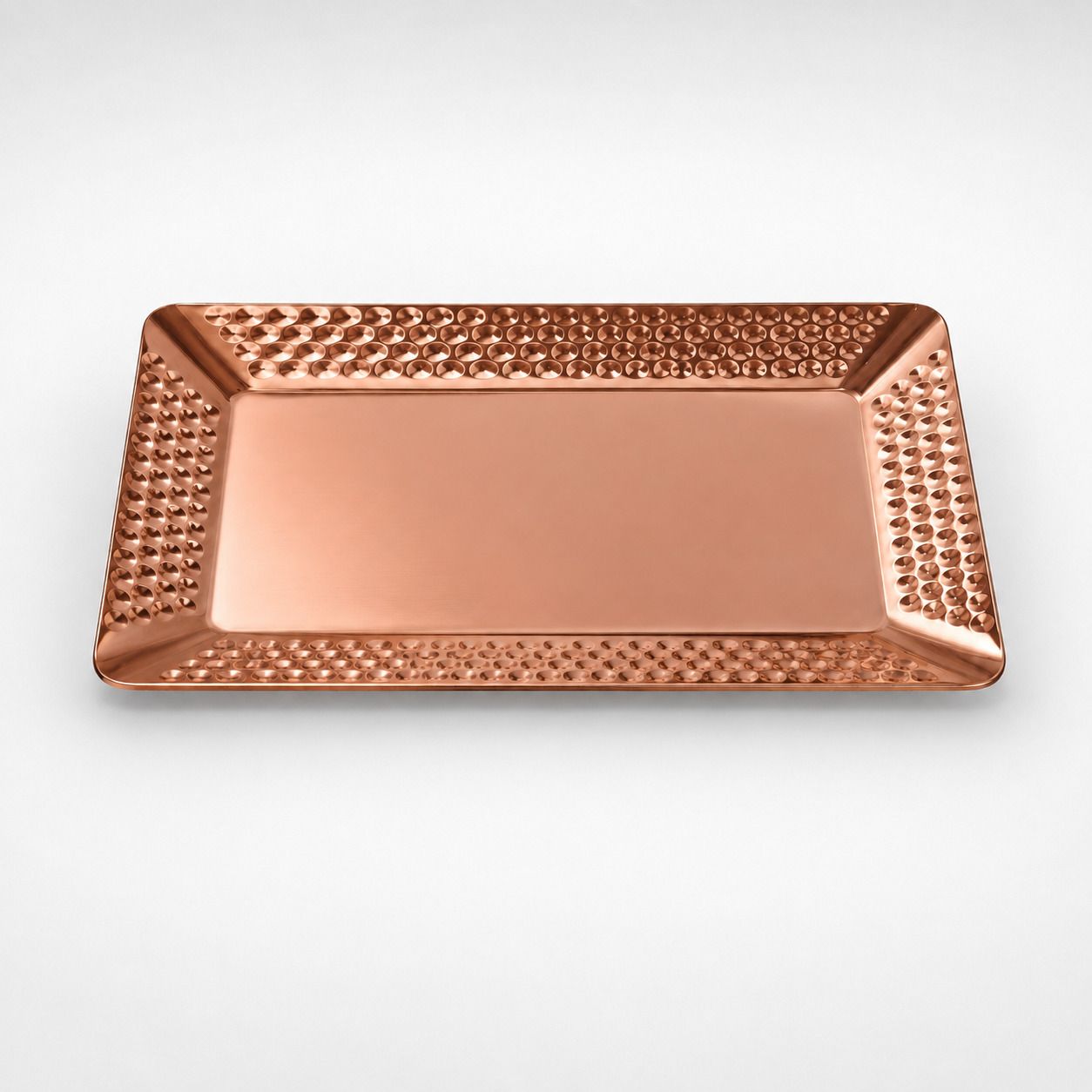 Stylish Copper Rectangular Serving Tray for Snacks, Juice Home Décor Centerpiece Tray-image-11