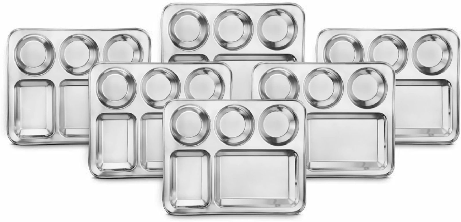 shain g Stainless Steel Dinner Plate with Round Extra Deep Compartments Dosa Thali Dinner Plate-picture-28