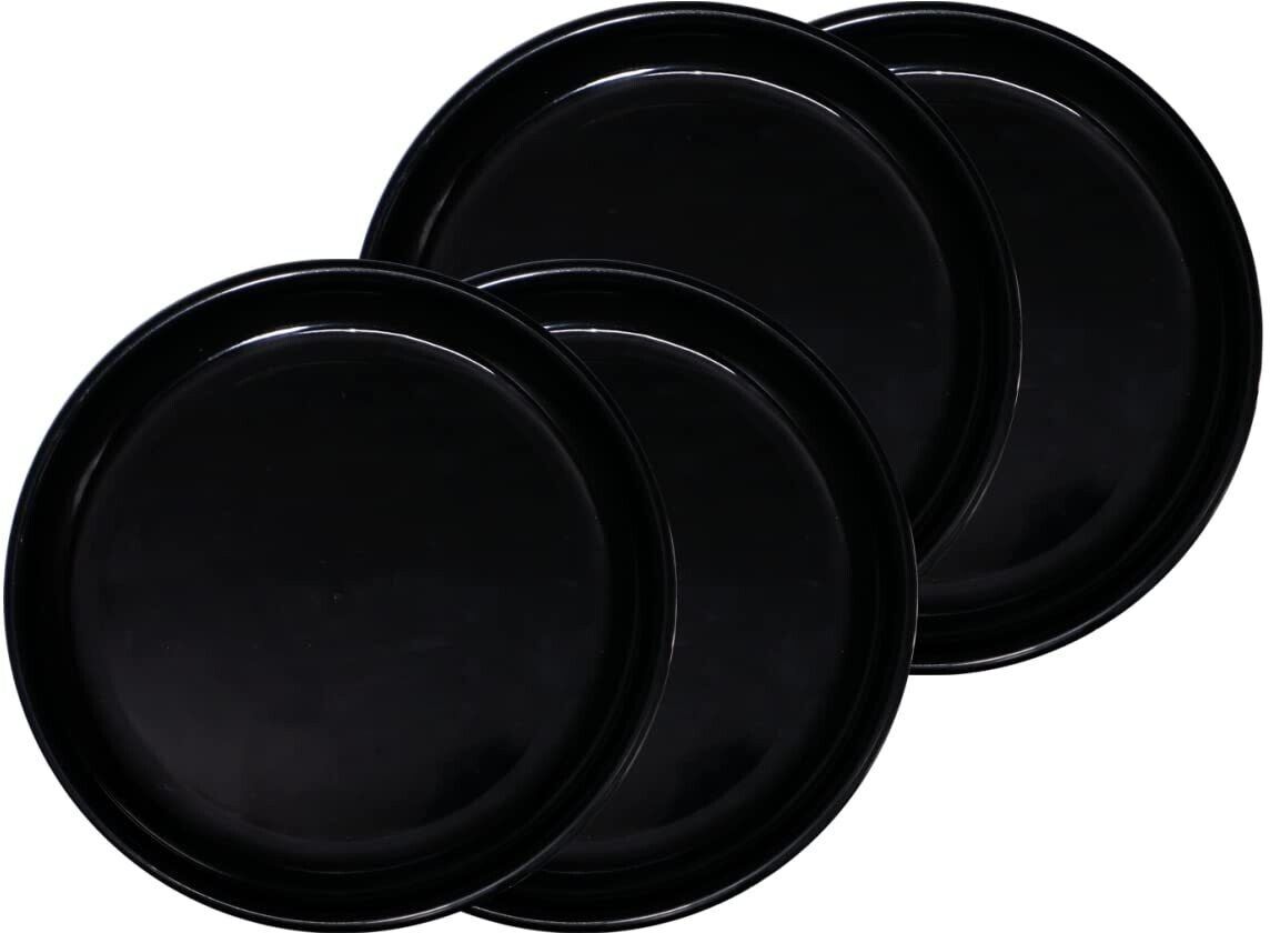 BPA Free Microwave Safe Full Plates For Home and Restaurant (28 cm) Black Dinner Plate-image-3