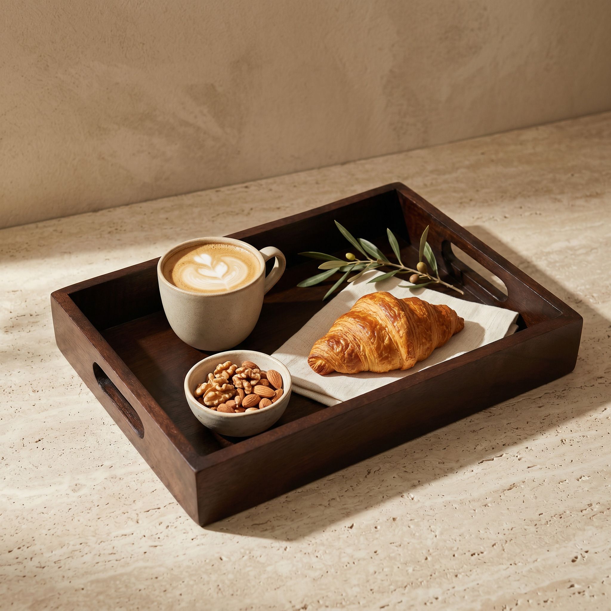 Serving Tray with Handle | Pack of 1 | Tray for Serving Food, Tea, Coffee Tray-image-37