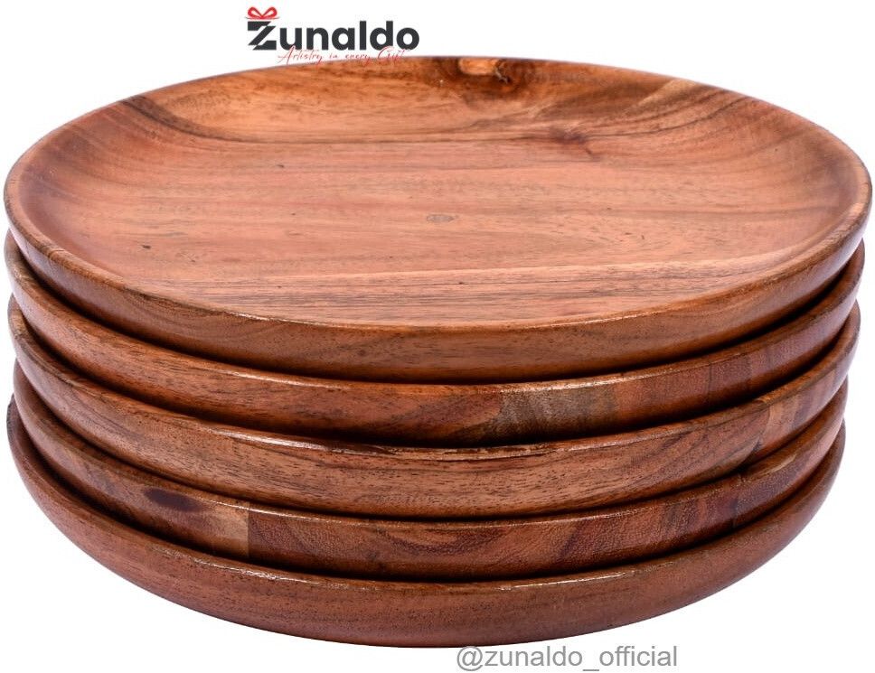 Wooden Serving Plate Set of 5 Dinner Plate-image-43