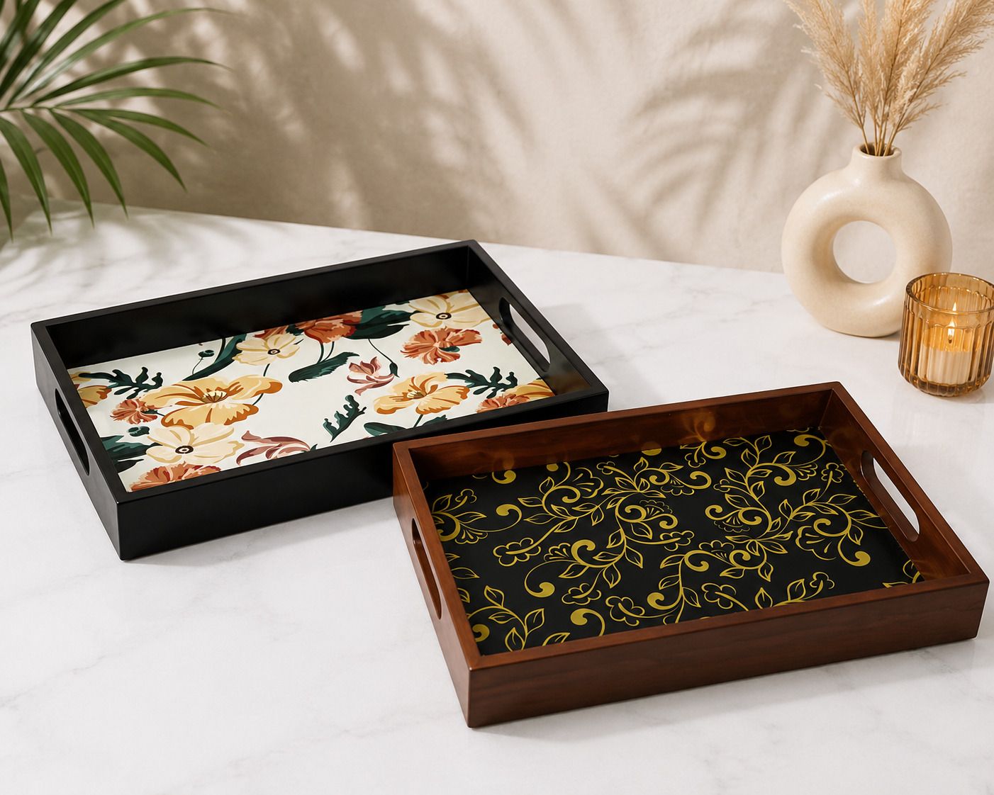 Elegent Wooden serving tray AHS-2SER.TRAY32 Chip & Dip Tray-image-49